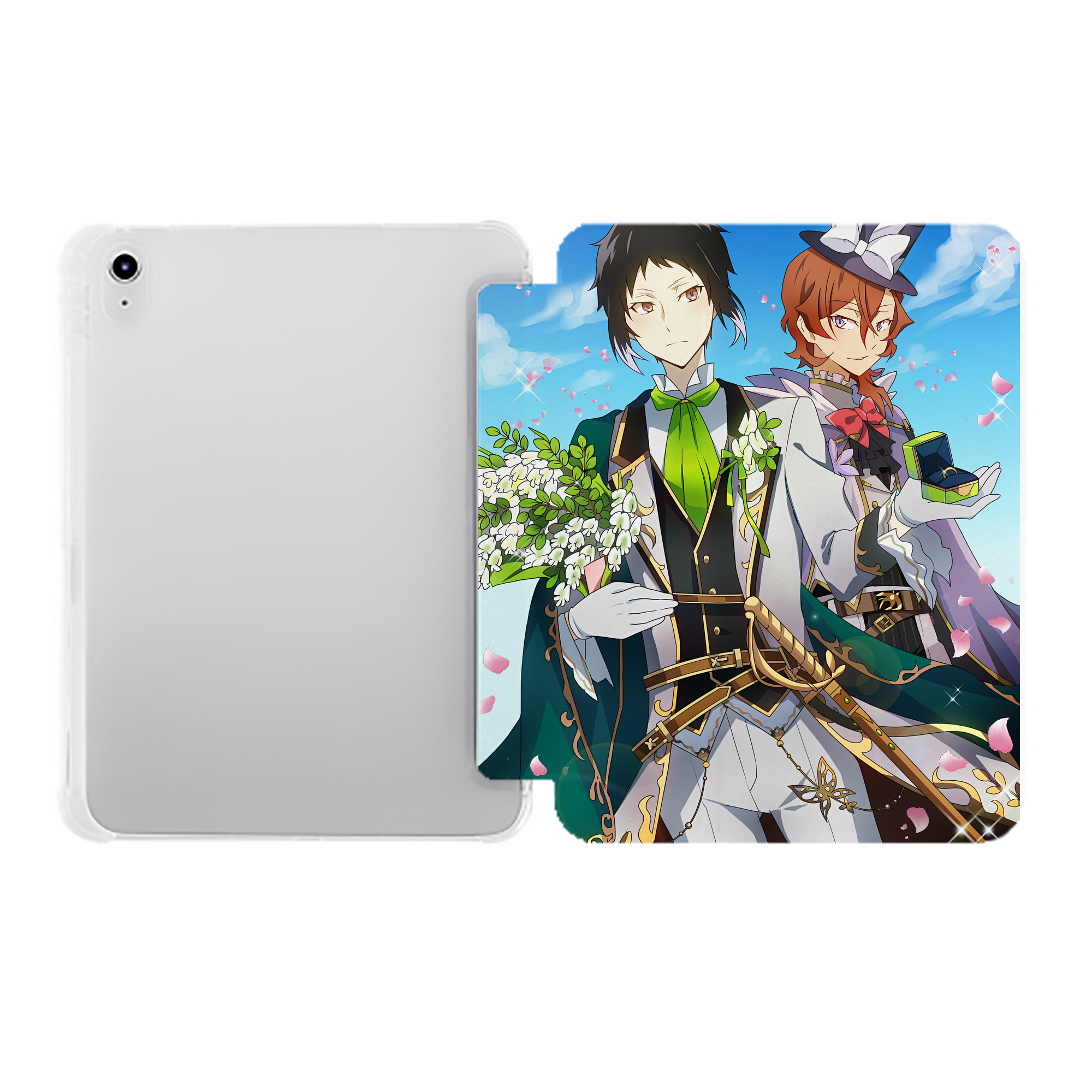 （画像用） 文豪ストレイドッグス Bungo Stray Dogs IPad ケース ペン収納付き 三つ折りスタンド PUレザー×シリコン 対応機種9.5/10.5/10.9インチ